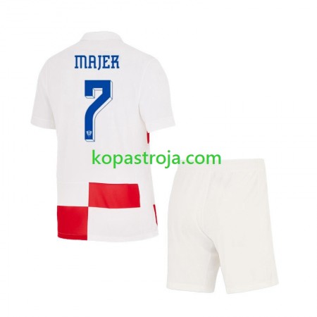 Billiga Fotbollströjor Kroatien Lovro Majer 7 Barn Hemma tröja EM 2024 Kortärmad